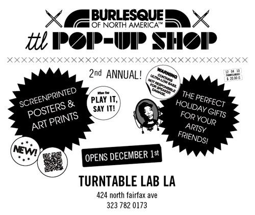 Burlesque Pop-Up Shop at Turntable Lab LA