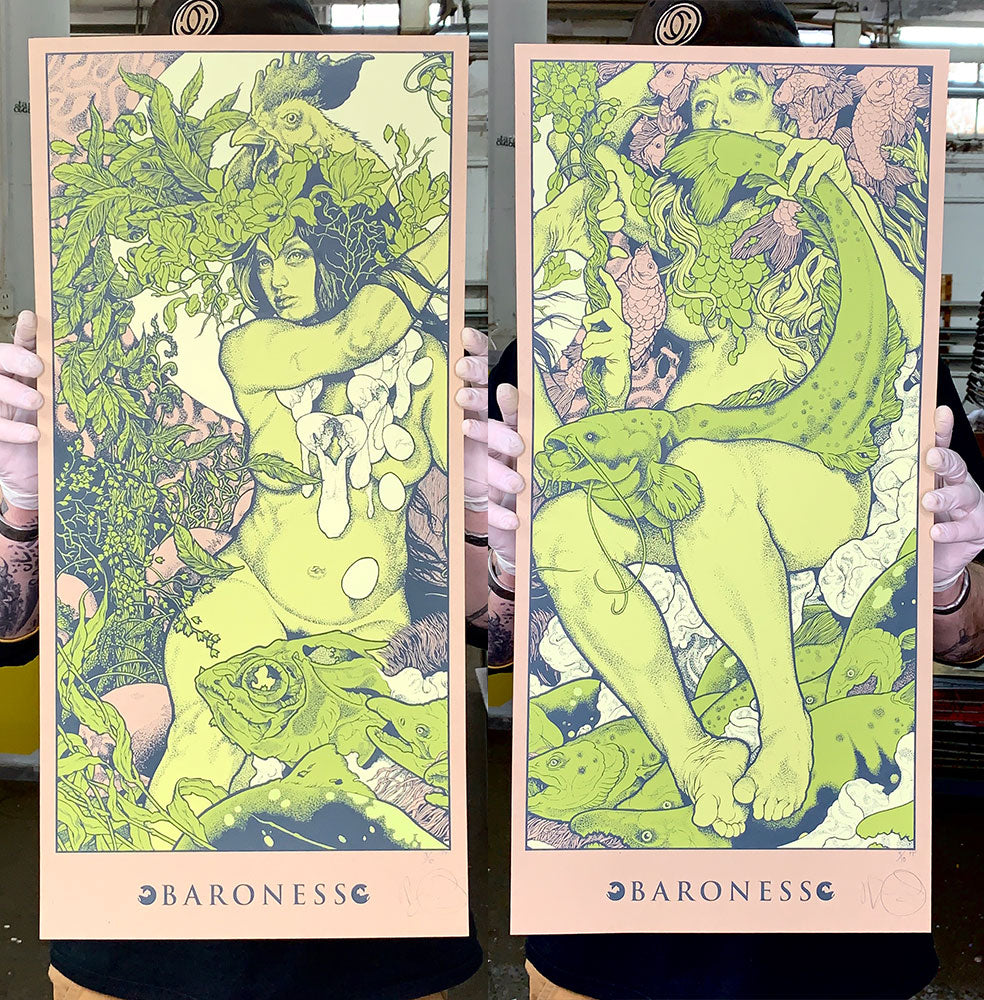 John Baizley: Baroness - Blue Record GREEN edition Printer's Proofs (RAER)
