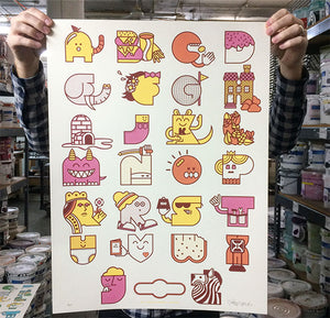 Alphabet Print - 7th edition - Red & Pink Colorway