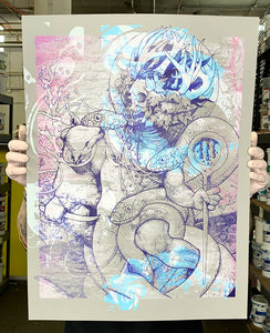 Test Print: John Baizley - Serpents Unleashed monochrome print